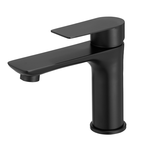 Black Stainless Steel Bathroom Sink Faucet Single Handle Modern Waterfall Basin Tap Aerator Spout Vanity Faucet for Bathroom - Ceramic - Contemporary - Manual - Single Hole Faucets - Not Specified - one - Deck-Mounted - Not Specified - Not Specified - Cartridge Valve - Matte Black - 1 Hole Faucets - Not Specified
