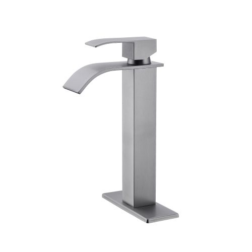 Brushed Nickel Stainless Steel Waterfall Single-Handle Sink Faucet - Brushed Nickel - Stainless Steel - Brushed Nickel - Stainless Steel - Not Specified - Not Specified - Not Specified