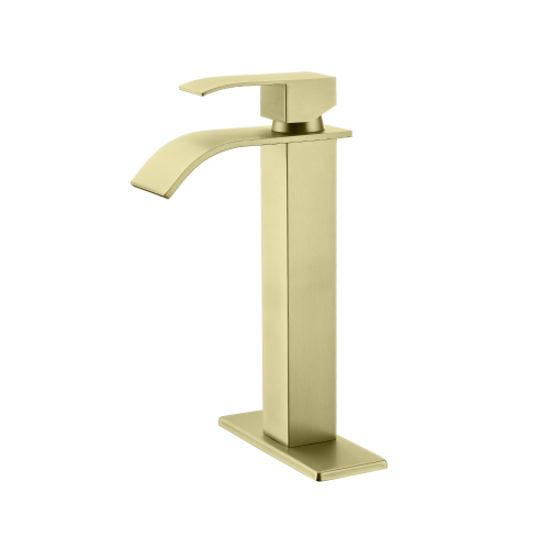 Brushed Gold Stainless Steel Waterfall Single-Handle Sink Faucet - Brushed Gold - Stainless Steel - Brushed Gold - Stainless Steel - Not Specified - Not Specified - Not Specified