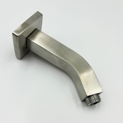 Square Stainless Steel Shower Arm with Flange, Brushed Nickel