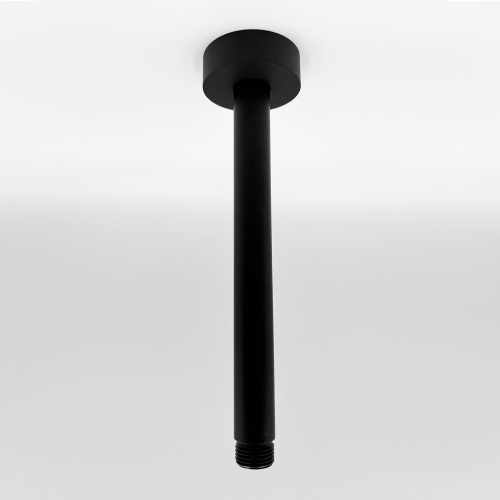 Matte Black Stainless Steel Ceiling-Mount Shower Arm with Flange
