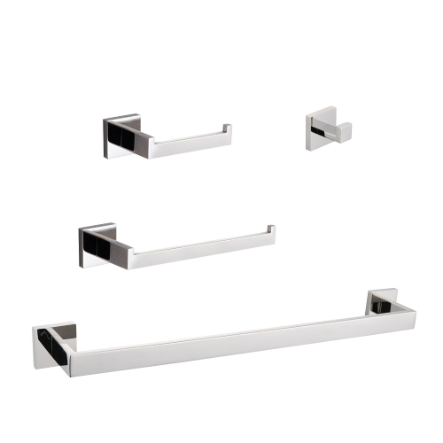 4-Piece Chrome Stainless Steel Bathroom Storage Hardware Set