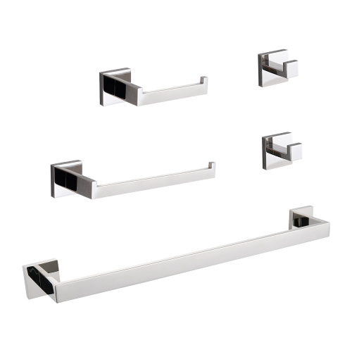 5-Piece Chrome Stainless Steel Bathroom Storage Hardware Set