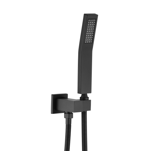 Matte Black Brass & Stainless Steel Handheld Shower Head, 59-Inch