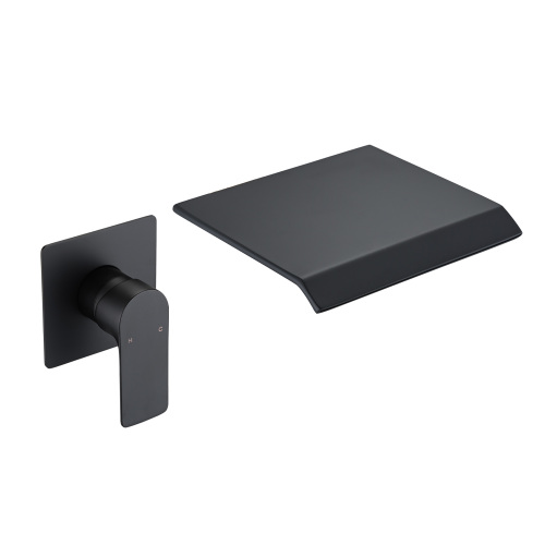 Wall Mount Bathtub Faucet Matte Black Single Handle Modern Bathroom Sink Faucet with Rough in Valve High Flow Filler Waterfall Tub Spout - Stainless Steel - Stainless Steel