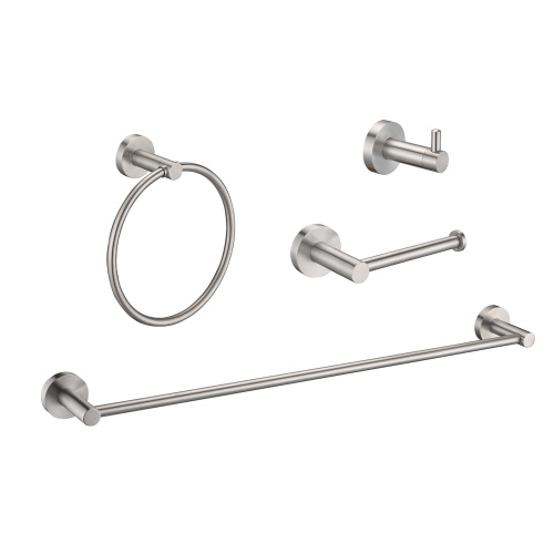 (4-Pack) Bathroom Set  Brushed Nickel 22.7 Towel Bar Racks, Toilet Paper Holder, Ring, Hook, Accessories , Hardware,Fixtures - Stainless Steel