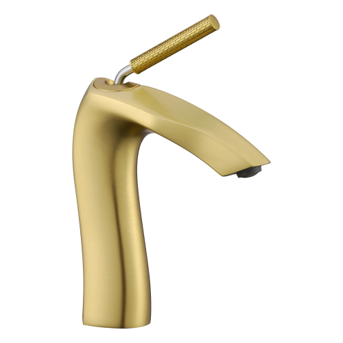 Brushed Gold Single Handle Lavatory Basin Sink Faucet - brass - Contemporary - Bathroom - Manual - Single Hole Faucets - one - Deck-Mounted - brass - Contemporary