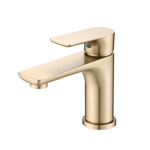 Single Handle Lavatory Basin Sink Faucet - Brushed Gold - brass - brass