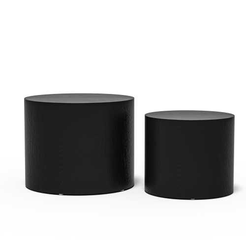 MDF with ash/oak/walnut veneer side table/coffee table/end table/nesting table set of 2 for living room,office,bedroom Black - Matte Black - Matte Black - Not Specified - Not Specified - Not Specified - Not Specified
