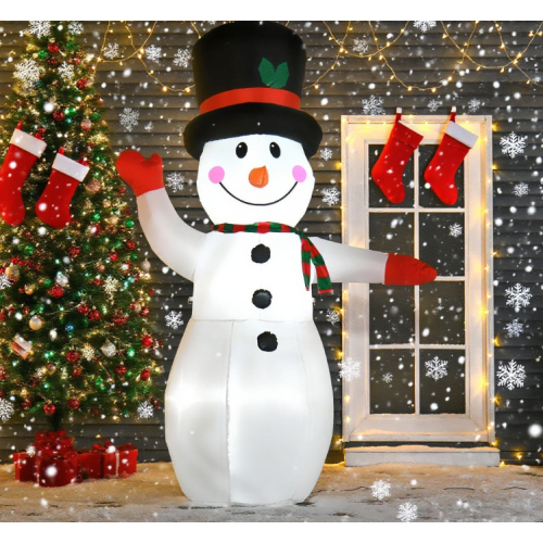 Christmas Inflatables Outdoor Decorations Snowman - White - Polyester - White - Polyester - Not Specified