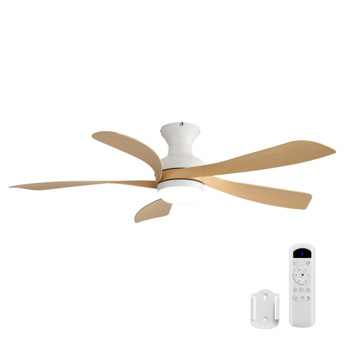 52" Flush Mount Ceiling Fan with Reversible DC Motor,Remote Control Included– Ideal for Bedrooms and Living Rooms - White - ABS - White - ABS - Not Specified