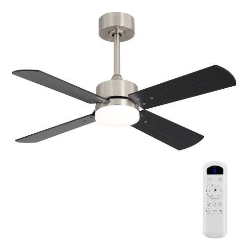 42-Inch Nickel Sand Finished Ceiling Fan with Light, Plywood Dual-Color Blades, Ideal for Bedroom and Living Room
