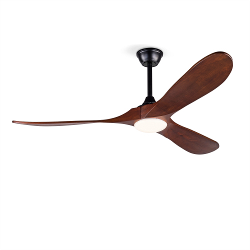 New Model 52 Inch Black Ceiling Fans With lights and Remote Control,18W Led Light, 3 Solid Wood Blades, Reversible DC Motor For Bedroom Living Room - 52-Inch - Industrial,Mid-Century Modern,Modern