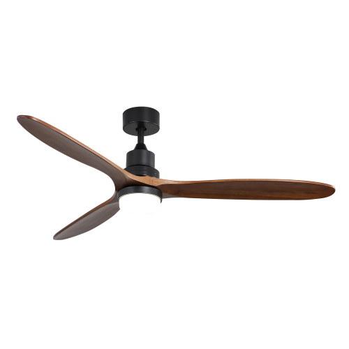 60-Inch White Metal & Solid Wood Ceiling Fan with Lights and Remote