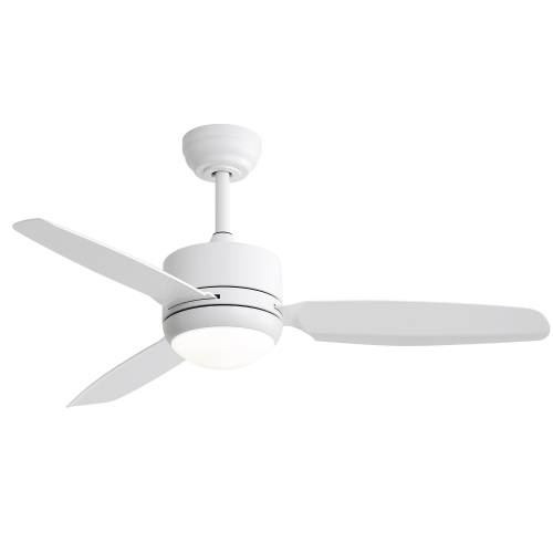 46 Inch New Design Ceiling Fan with Lights 3 ABS Blades 6-speed DC Motor - White - 46-Inch