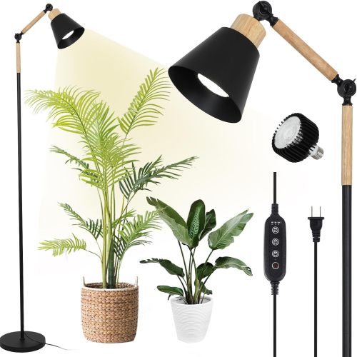75-Inch Adjustable 20W COB Full-Spectrum Grow Light, Black Metal