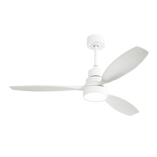 52-Inch Metal and Wood Ceiling Fan, Brushed Nickel and Natural Wood