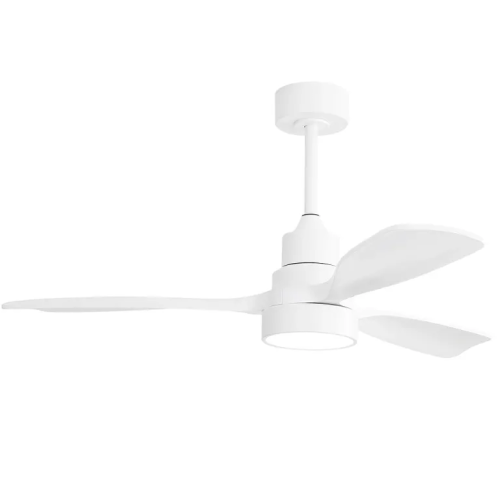 (Same as W882P296770) 48 Inch Wood Ceiling Fan With Light 3 Solid Wood Blades Remote Control Reversible DC Motor For Living Room - White - Metal & Wood - 48-Inch