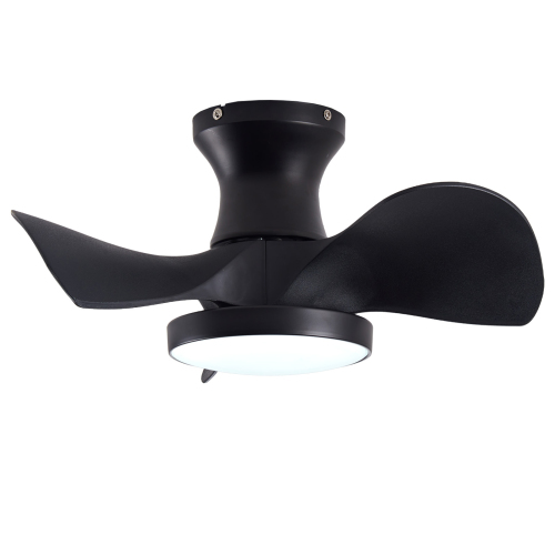 ABS Ceiling Fan with 3 Color Temperatures Light and Remote Control DC Motor Powerful and low noise Small Space ceiling fan for Kitchen Bedroom Dining room Toilet Patio.( Matte Black) - ABS,Metal - American Traditional,Industrial,Modern