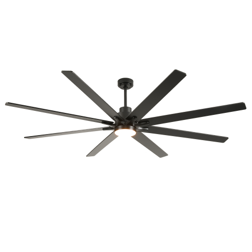 84 Inch Large 8 PCS Plywood Reversible Blades Ceiling Fan With Light Kit 3 Color Dimmable LED, DC 6 Speed ,Remote Control Ceiling Fan for Patio Living Room, Bedroom, Office,Indoor.(Matte Black ) - Matte Black,Wood - Metal,Plywood - Iron - American Traditional,Industrial,Modern - 84-Inch