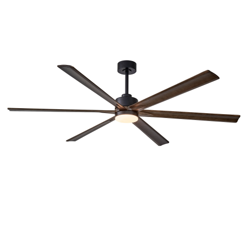 70" Ceiling Fan with Lights Quiet DC Motor  Ceiling Fans 6 Speed Levels,Reversible Ceiling Fan, for Patio Living Room, Bedroom - Matte Black - Iron - American Design,Modern