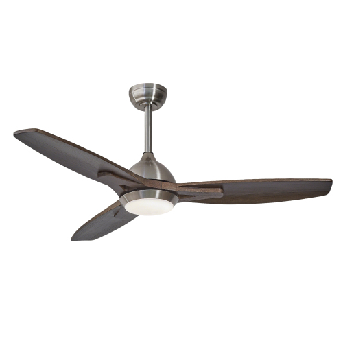 52" Ceiling Fan with Lights Quiet DC Motor Ceiling Fans 6 Speed Levels,Reversible Ceiling Fan, for Patio Living Room, Bedroom - Nickel,Wood - Iron - Wood - American Design,Modern