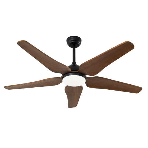 52" Ceiling Fan with Lights Quiet DC Motor Ceiling Fans 6 Speed Levels,Reversible Ceiling Fan, for Patio Living Room, Bedroom - Black Brown - Iron - Wood - American Design,Modern