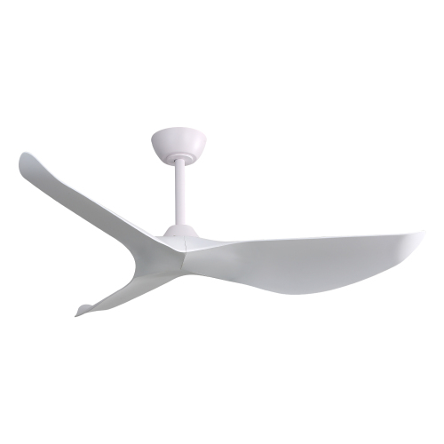 52 Inch Indoor Ceiling Fan without Light, 6 Speeds Reversible DC Motor, 3 ABS Blade Ceiling Fan White For Bedroom - 52-Inch