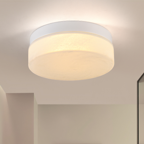 12-Inch White Iron 24W Round LED Flush-Mount Ceiling Light