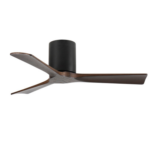 42-Inch Flush Mount Ceiling Fan Without Light, Solid Wood Blades, Reversible Quiet DC Motor, Remote Control with 6 Speeds & Timer, Energy Saving for Bedroom, Living Room, No Sloped Ceiling - Natural Wood - Metal & Wood