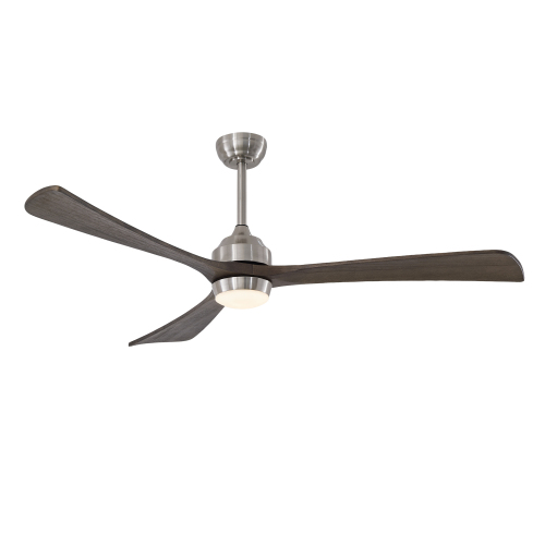 62" 3PCS Solid Wood Blades Ceiling Fan with Lights Remote Control,Quiet DC Motor 3 Blade Ceiling Fans 6 Speed Levels,Reversible Ceiling Fan,for Patio Living Room,Bedroom,Office,Indoor.(Stain nickel ) - Metal & Wood - Acrylic
