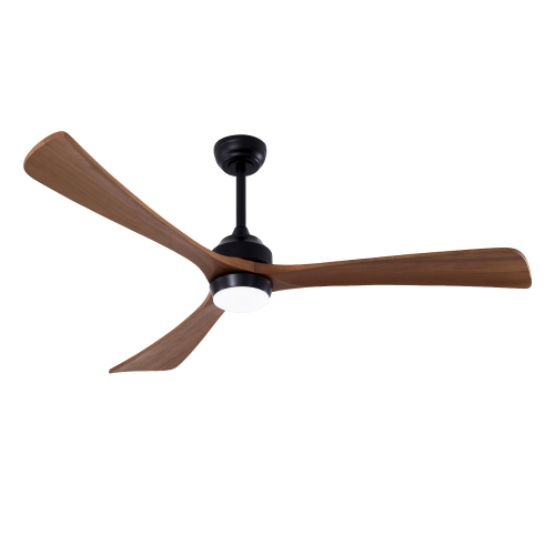 62" 3PCS Solid Wood Blades Ceiling Fan with Lights Remote Control,Quiet DC Motor 3 Blade Ceiling Fans 6 Speed Levels,Reversible Ceiling Fan,for Patio Living Room, Bedroom, Office,Indoor.(Matte Black) - Metal & Wood - Acrylic