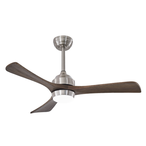 42" Solid Wood Blades Ceiling Fan with Lights Remote Control,Quiet DC Motor 3 Blade Ceiling Fans 6 Speed Levels,Reversible Ceiling Fan, for Patio Living Room, Bedroom, Office,Indoor.(Stain nickel ) - Metal & Wood - Acrylic