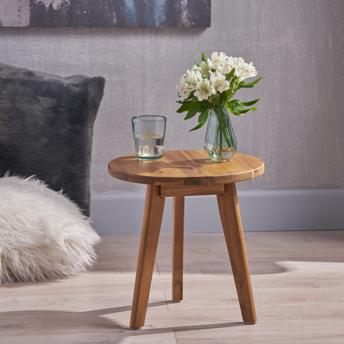 MARINA SIDE TABLE - Natural - Solid Wood - Natural - Solid Wood