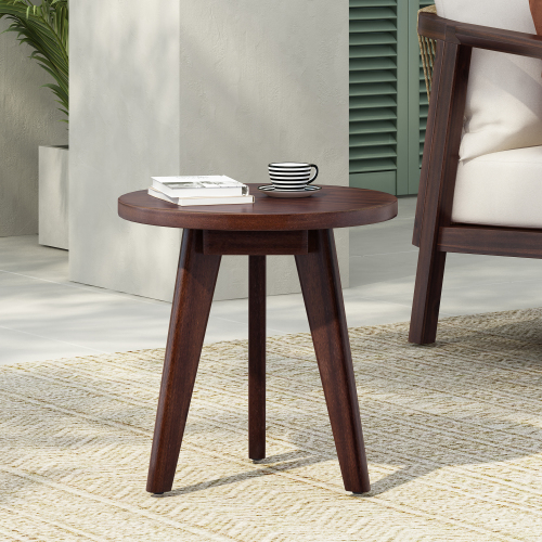 MARINA SIDE TABLE - Dark Brown - Solid Wood - Dark Brown - Solid Wood