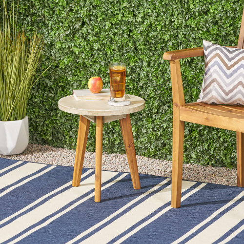 MARINA SIDE TABLE - Light Gray - Acacia Wood - Light Gray - Acacia Wood
