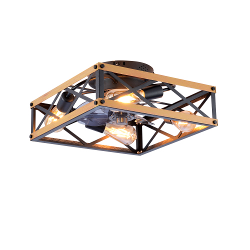 22.6''   Flush Mount   Ceiling Fan  ,Reversible Motor, DC Remote Control,7 PCS PC Blades,6 Speed Ceiling Fan,Timing, for  Bedroom Kitchen Living Room--NOT Included Bulbs - Bronze,Brushed Gold - Iron - American Design,Antique,Classic