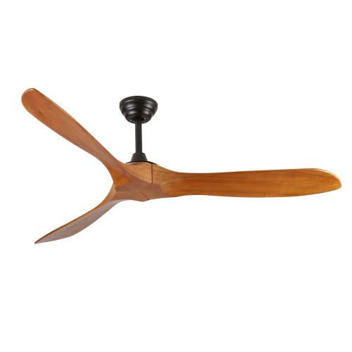 60 Inch wood Ceiling Fan No Light Without Lights for Patios Bedroom Living Room Indoor Outside Reversible ETL DC Motor - Acacia Wood - ABS+Steel(Q235)+Wood+PVC - 60-Inch