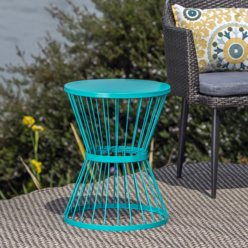16" Stainless Steel SIDE TABLE - Teal