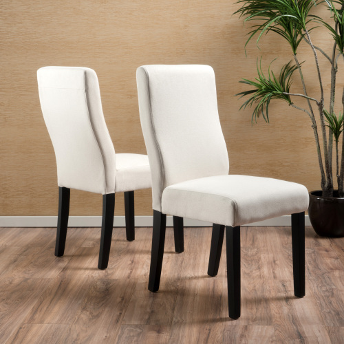 CORBIN KD DINING CHAIR [SET OF 2 PCS] - Ivory - Fabric