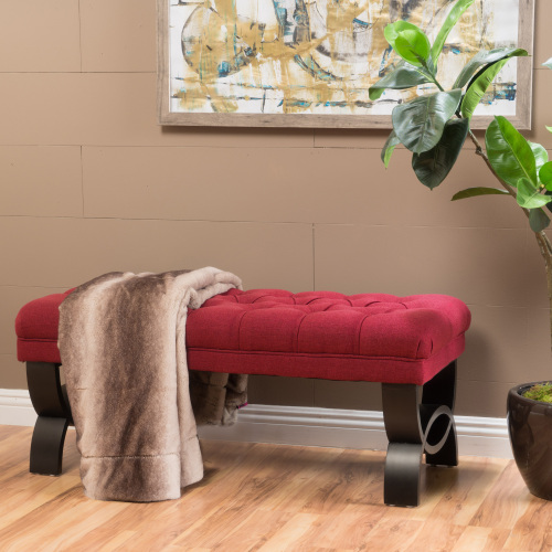 HILTON OTTOMAN - Red - Fabric
