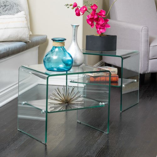 END TABLE - Clear - Tempered Glass