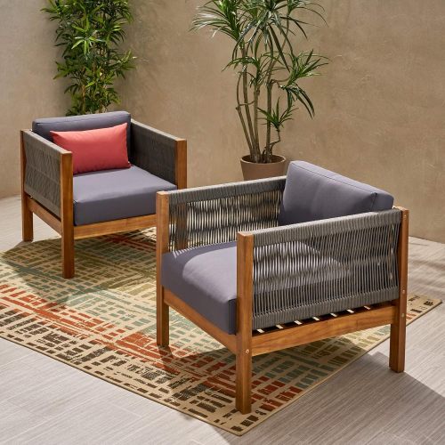 LAUREL OUTDOOR CLUB CHAIR (Set of 2) - Teak - Acacia Wood - Teak