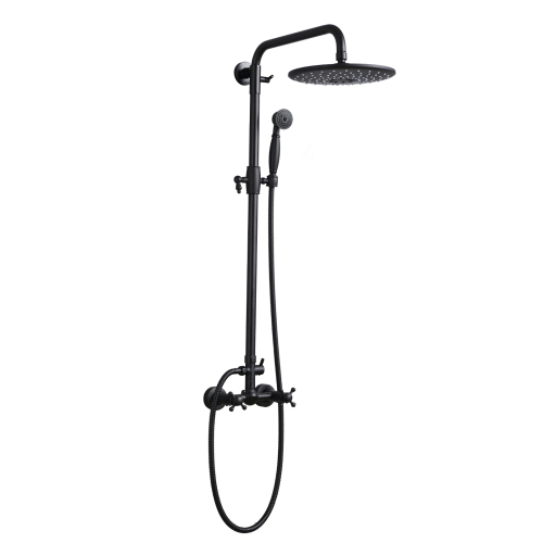Handshower Shower Head with Handheld Shower System with 8" Rain Shower HeadRain Shower System Dual Shower Combo Matte Black - brass