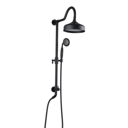 Shower Head with Handheld Shower System with 8" Rainfall Shower Head, Dual Shower Combo - Matte Black - brass - brass