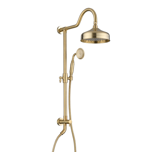 Shower Head with Handheld Shower System with 8" Rainfall Shower Head, Dual Shower Combo - Brushed Gold - brass - brass