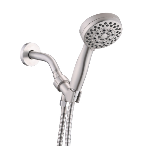 5 Mode Adjustable Settings Handheld Shower Head with Hose High Pressure Shower Heads - Brushed Nickel - ABS - Brushed Nickel - ABS