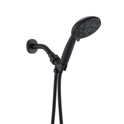 Matt black high pressure multi function with hand held shower faucet - Matte Black - ABS