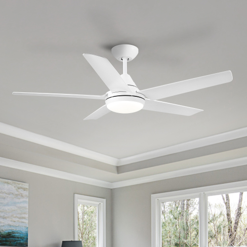48 In Intergrated LED Ceiling Fan with White ABS Blade - Not Specified - No Wall Control