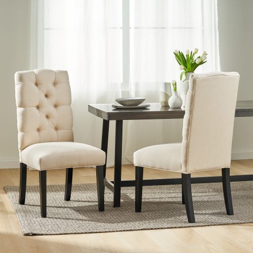 HARDING KD TUFT DINING CHAIR - Natural - Fabric